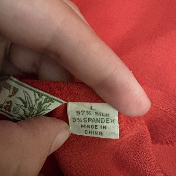 Tommy Bahama Silk Stretch Tank Top Red Orange Lagenlook Summer Size Large - Picture 4 of 4